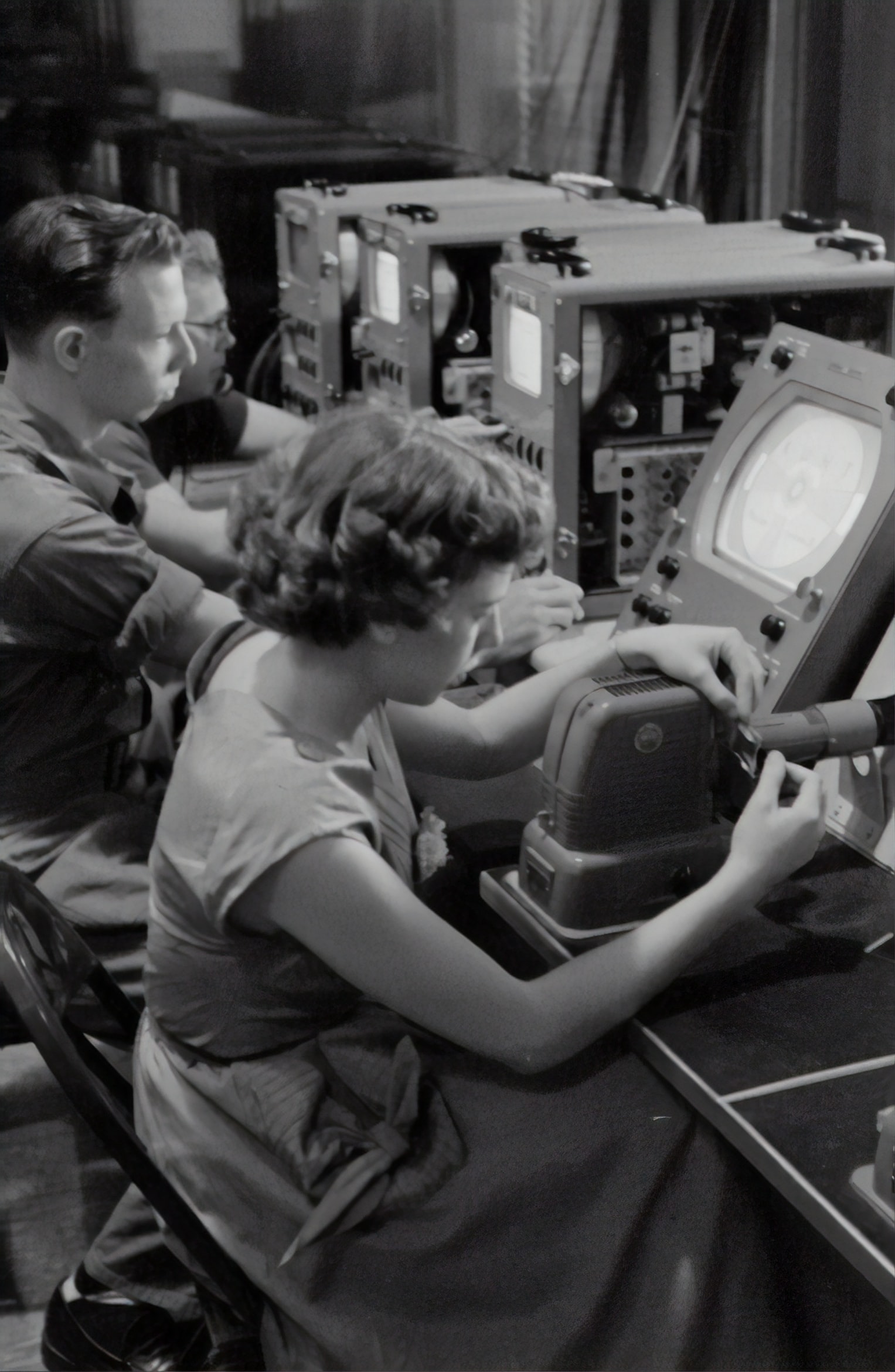 Woman working on a technology gadget